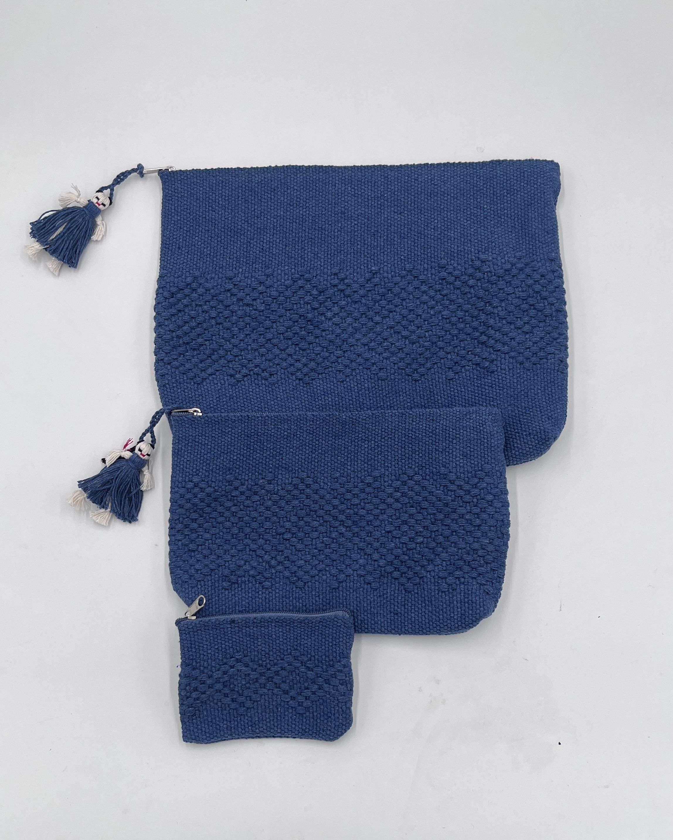 Juego Cosmetiquera Color Azul Mezclilla