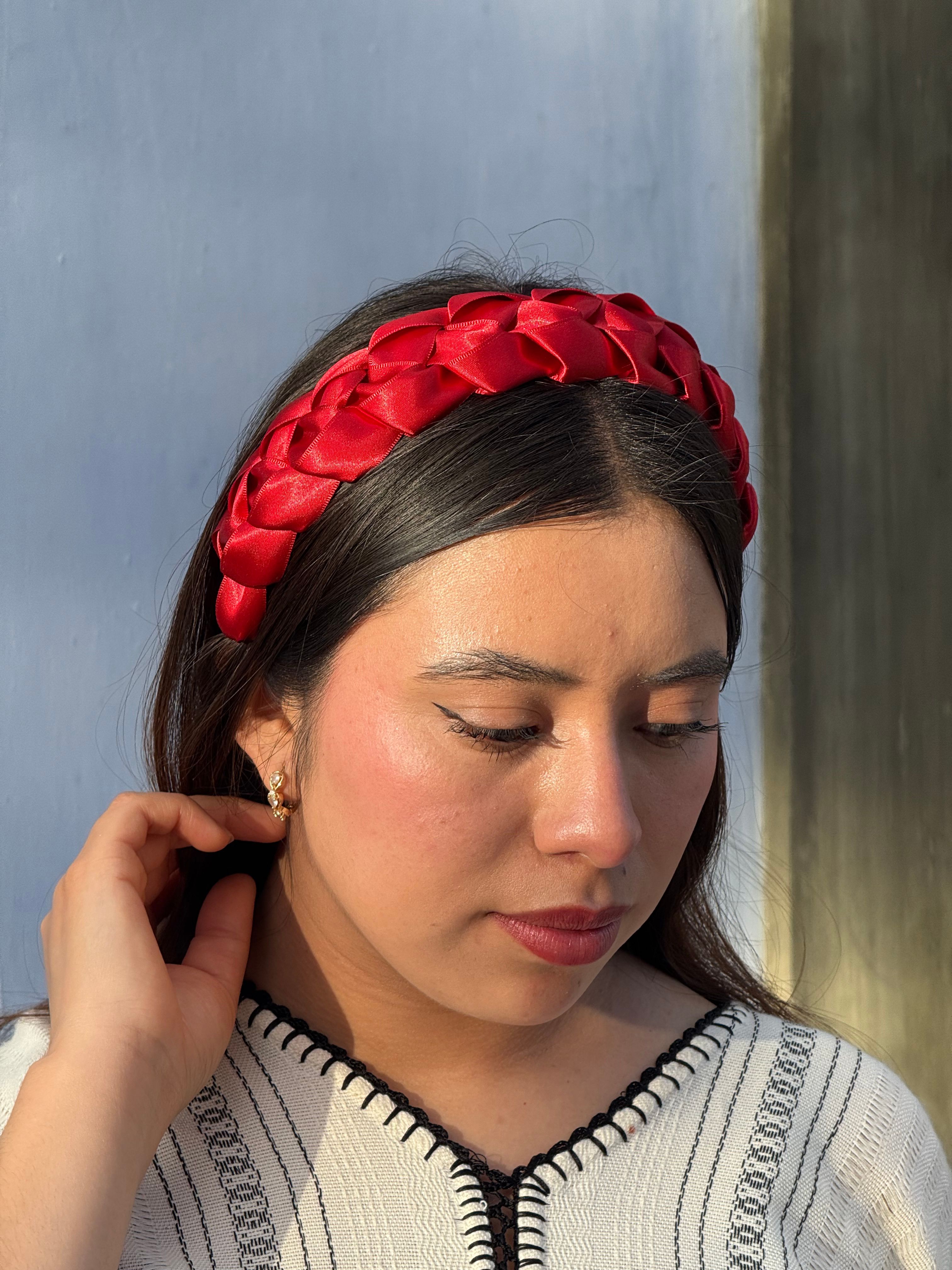 Diadema De Trenza Roja