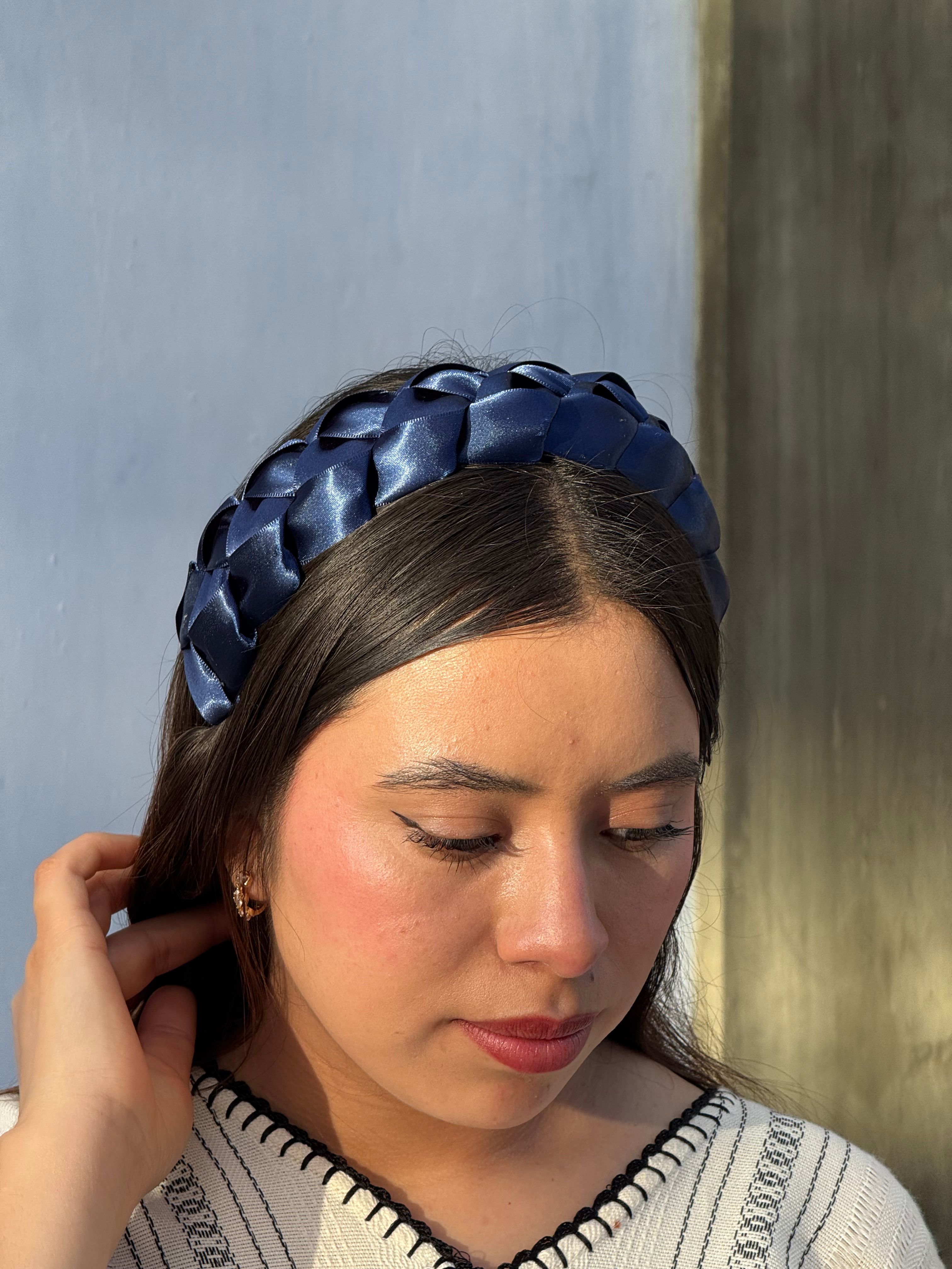Diadema De Trenza Azul Marino