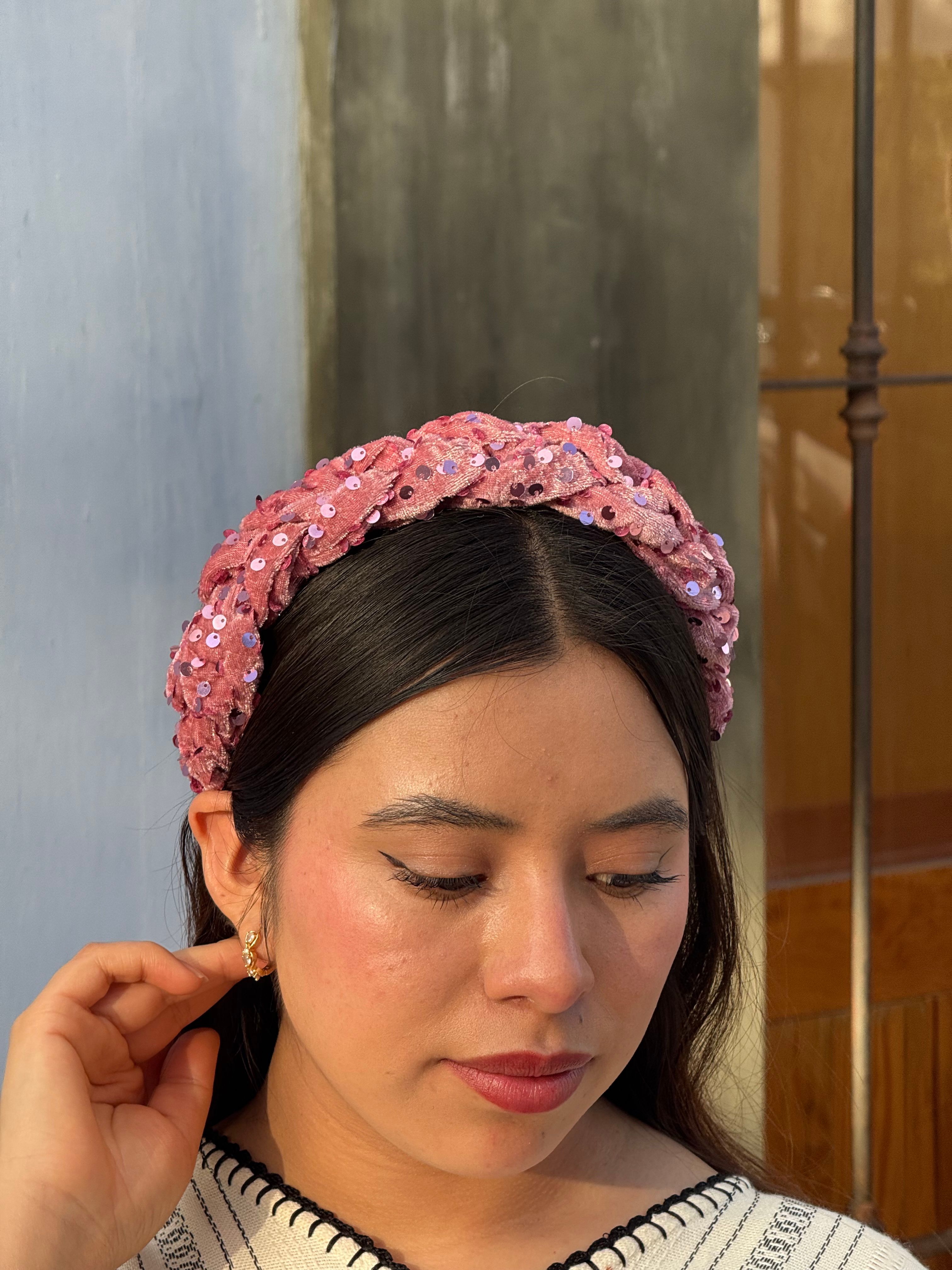 Diadema Lentejuelas Rosa