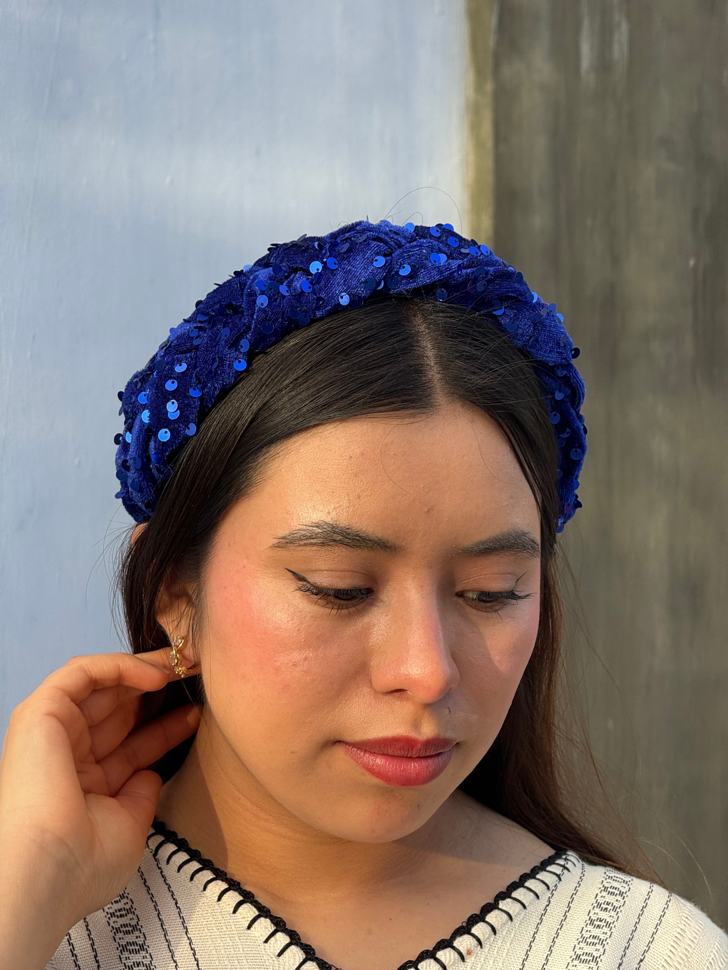 Diadema Lentejuelas Azul Rey