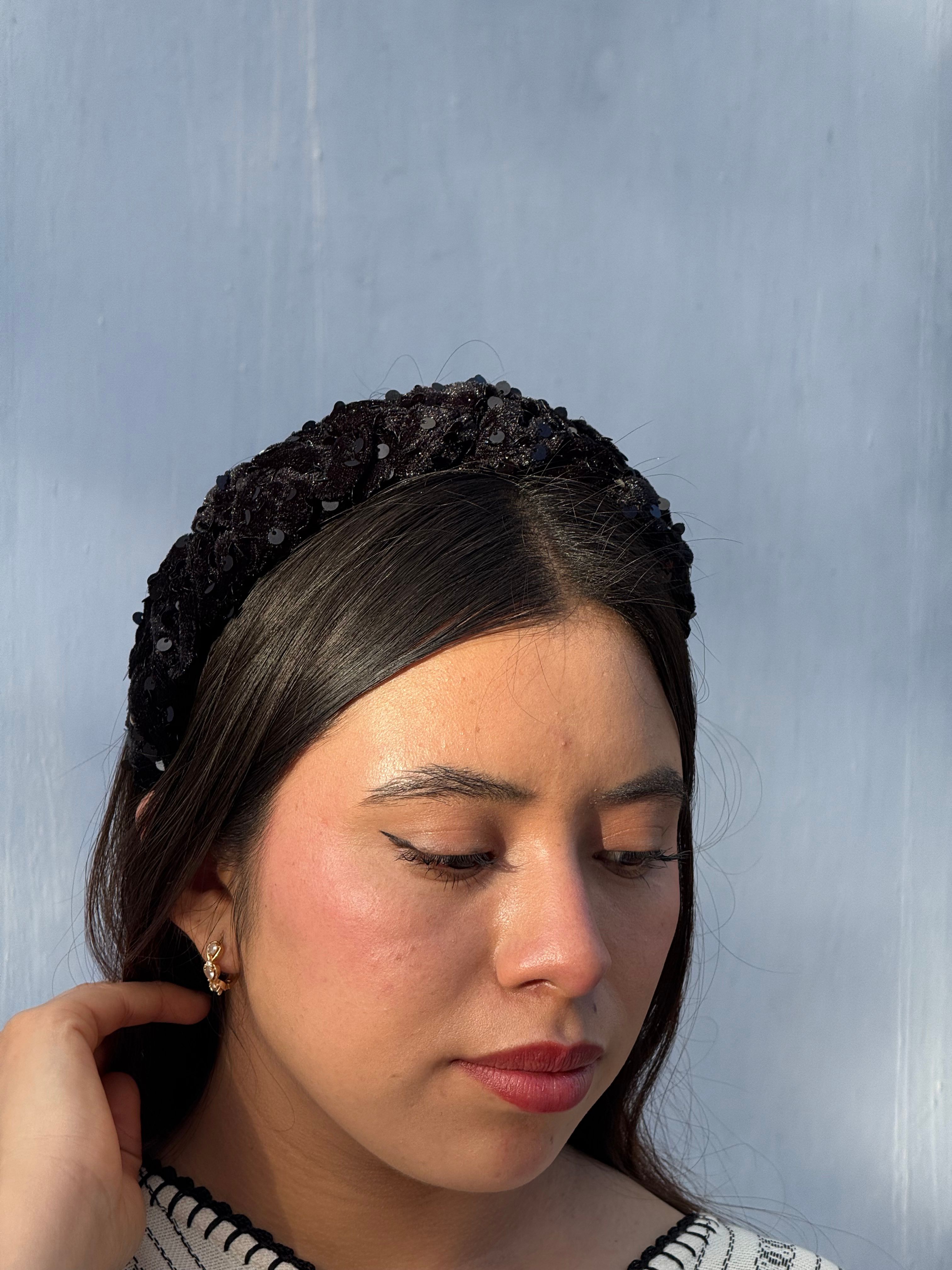 Diadema Lentejuelas Negra